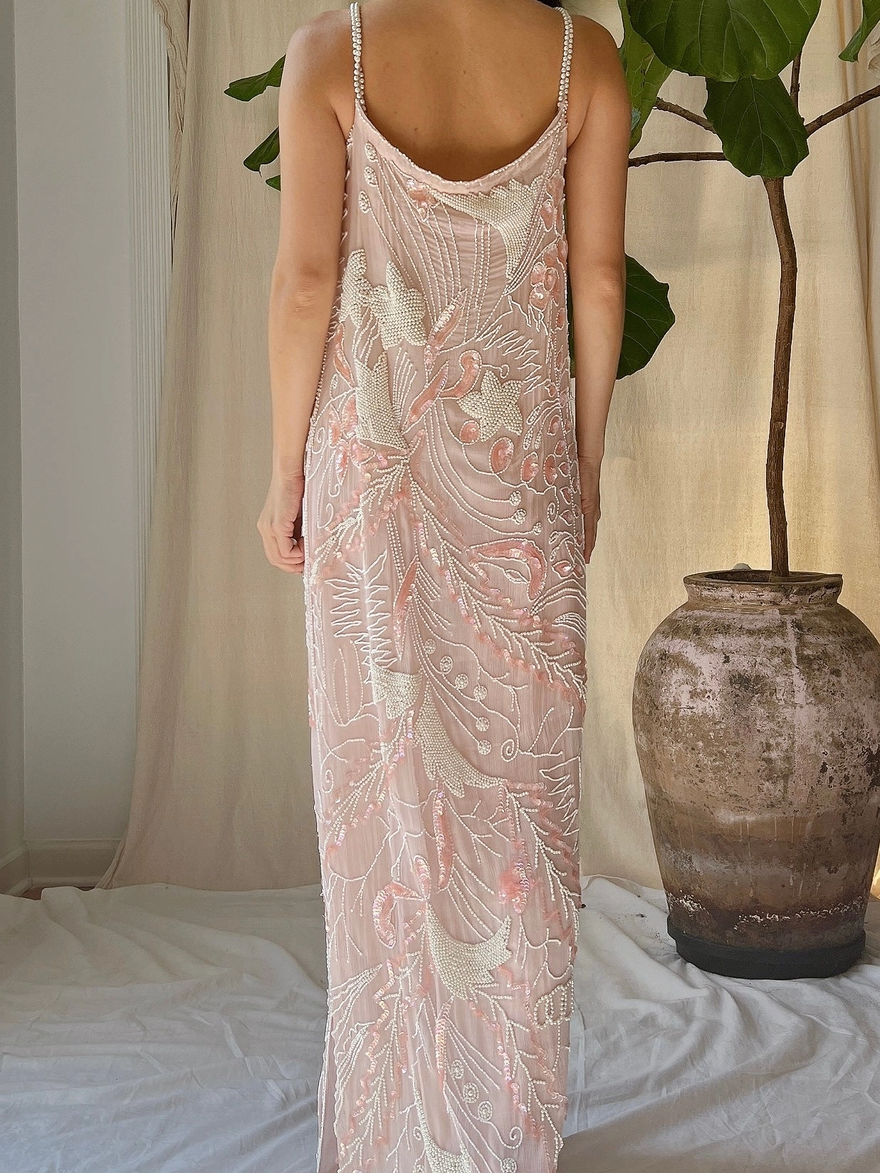 Vintage Silk Chiffon Stars Gown - S