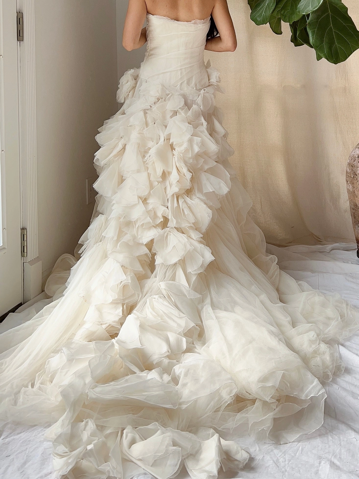 Vintage Vera Wang Silk Petal Tulle Dress - S