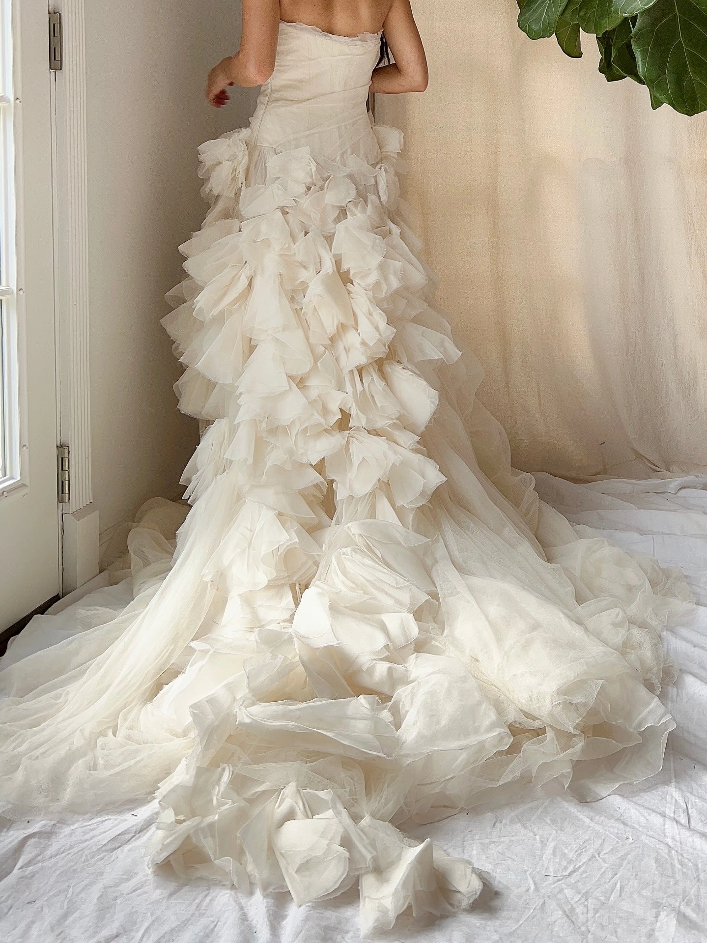 Vintage Vera Wang Silk Petal Tulle Dress - S