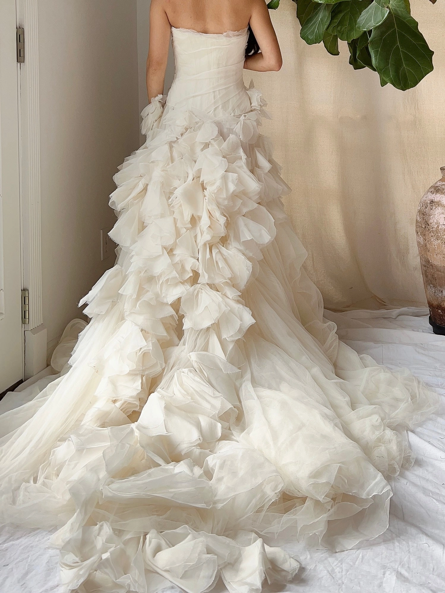 Vintage Vera Wang Silk Petal Tulle Dress - S