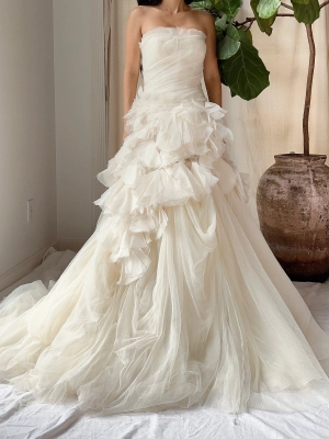 Vintage Vera Wang Silk Petal Tulle Dress - S