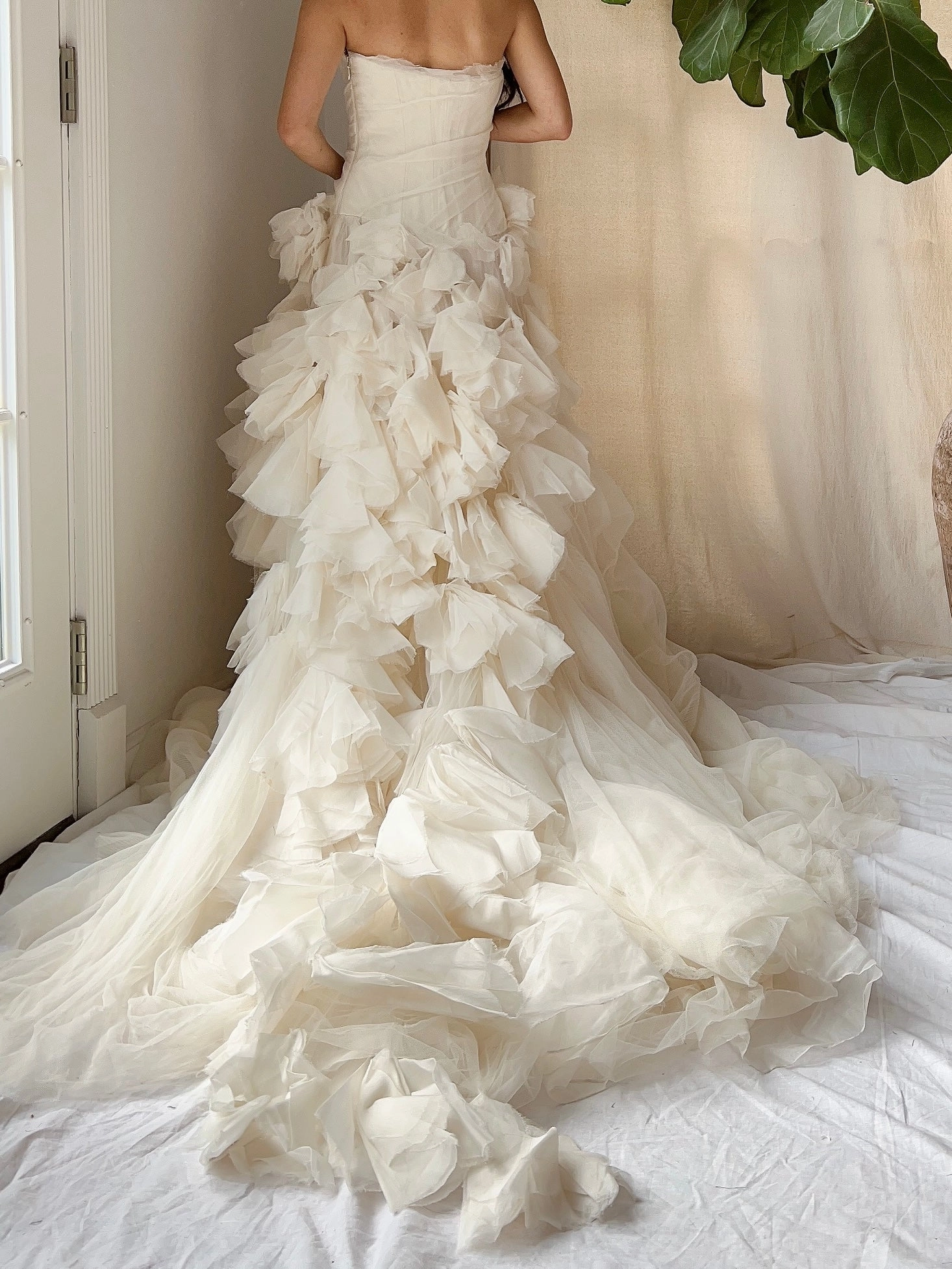 Vintage Vera Wang Silk Petal Tulle Dress - S