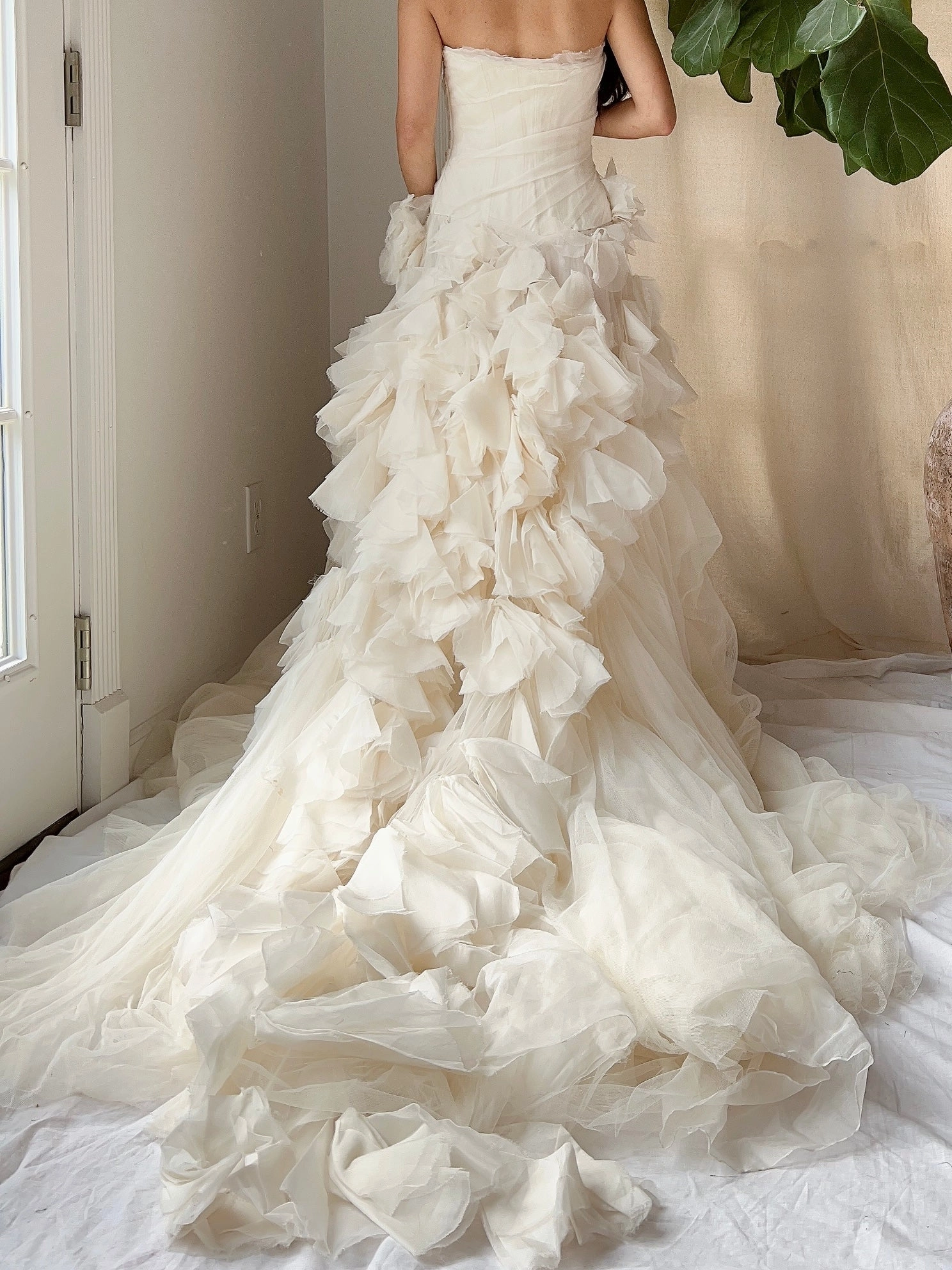 Vintage Vera Wang Silk Petal Tulle Dress - S