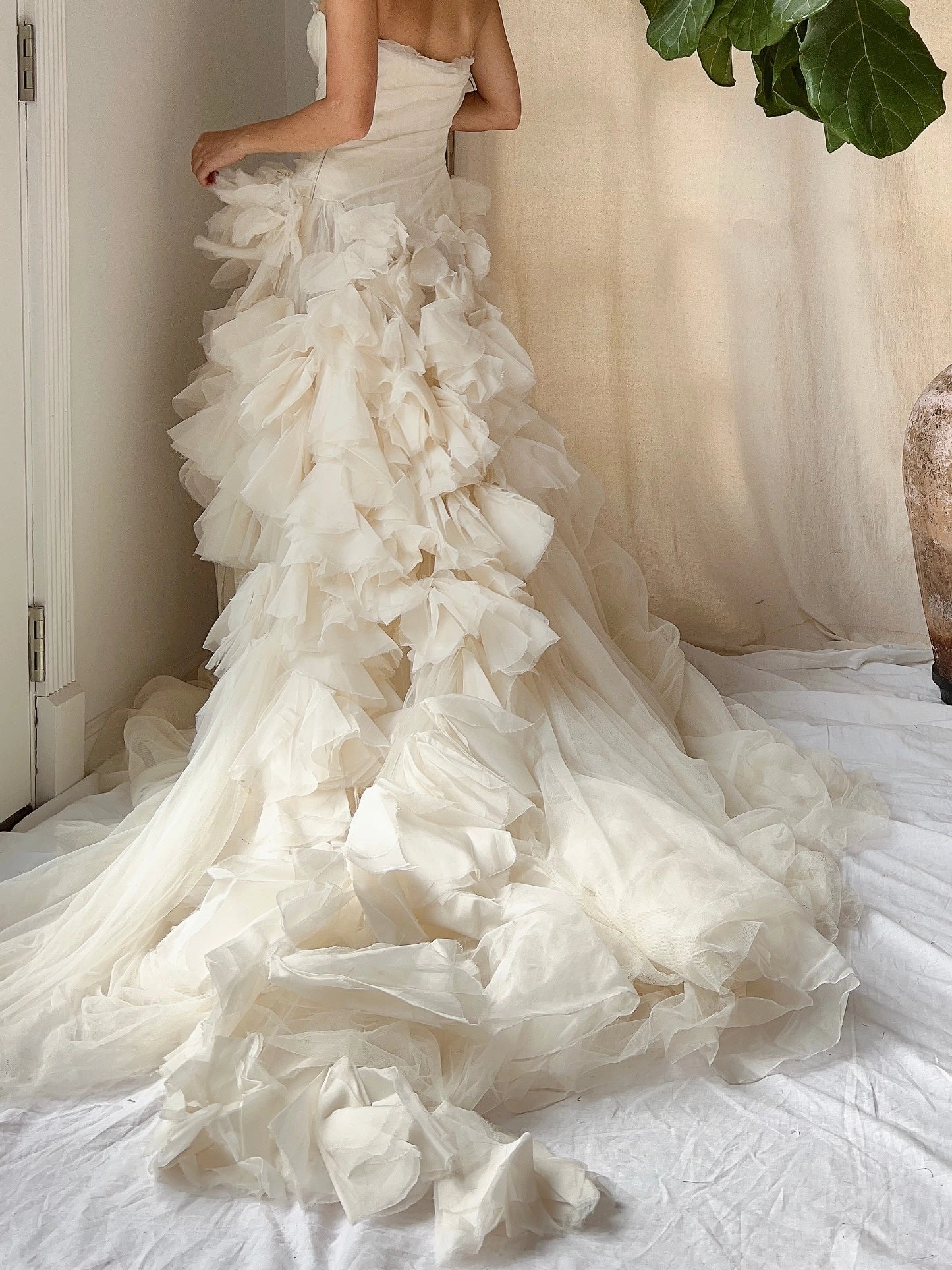 Vintage Vera Wang Silk Petal Tulle Dress - S
