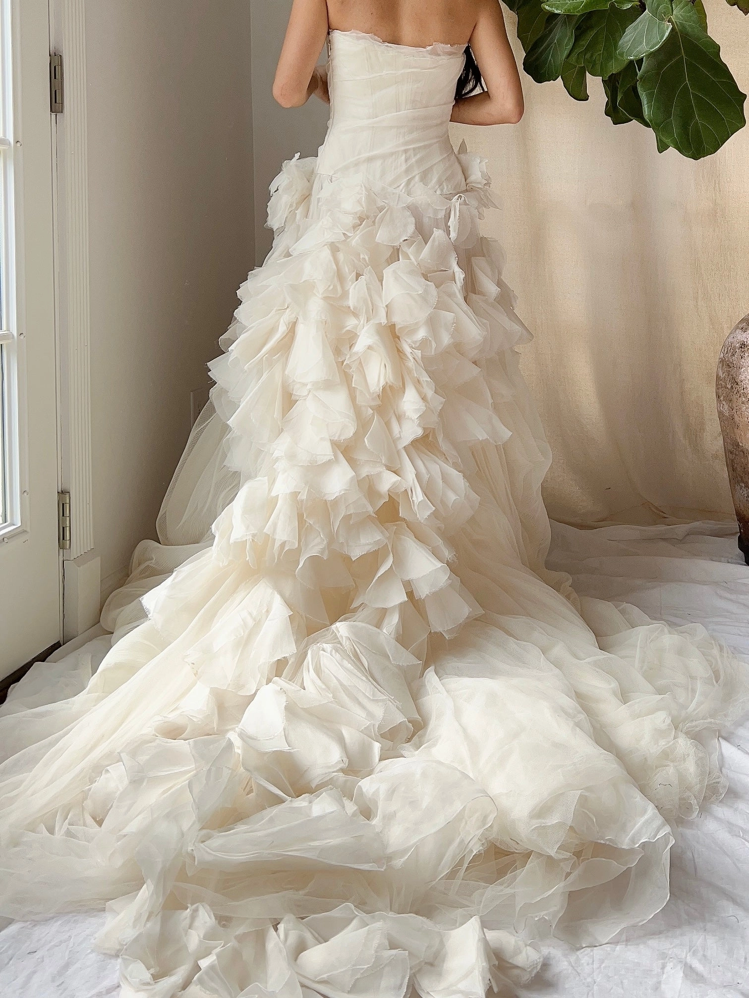 Vintage Vera Wang Silk Petal Tulle Dress - S