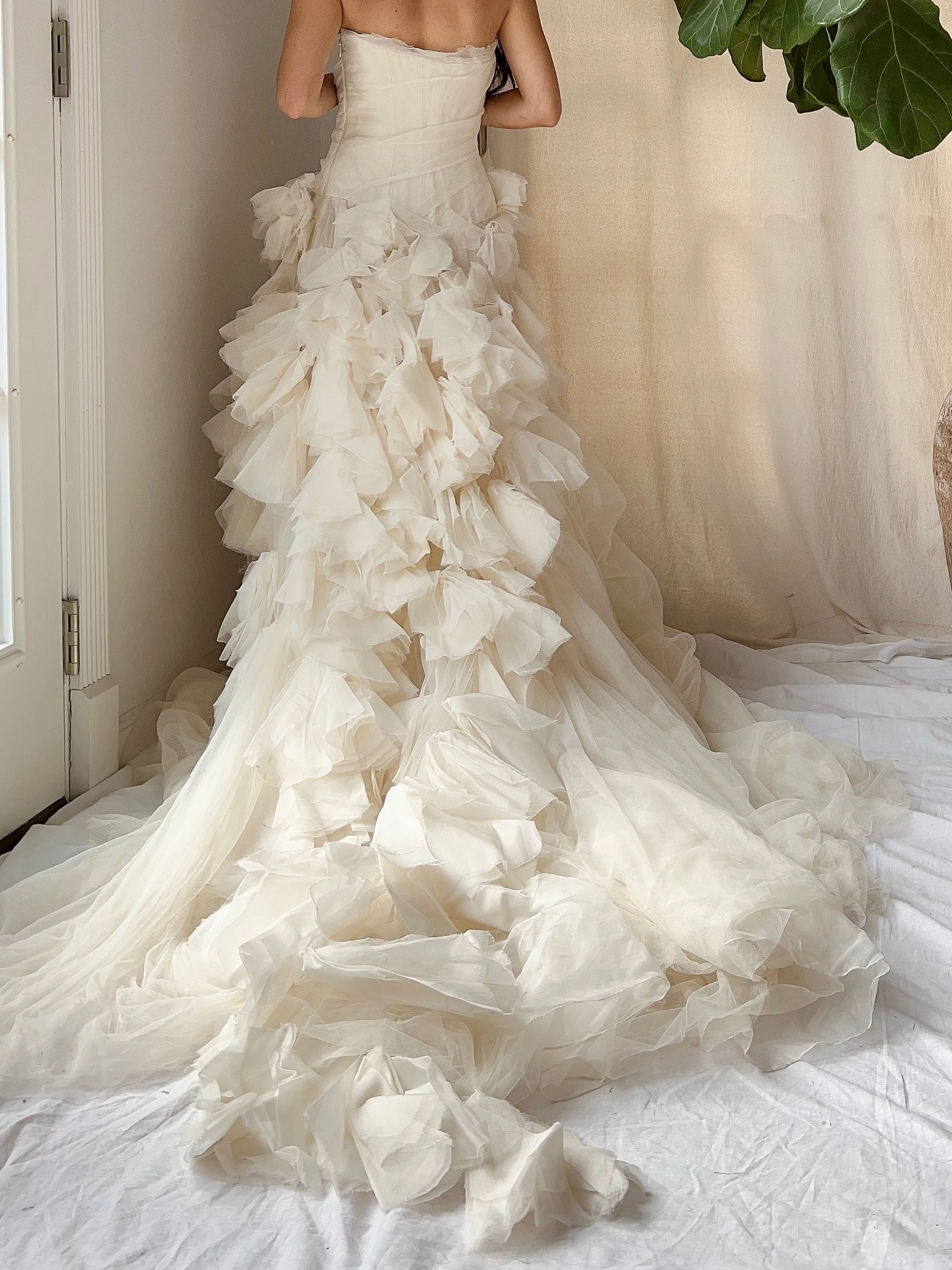 Vintage Vera Wang Silk Petal Tulle Dress - S