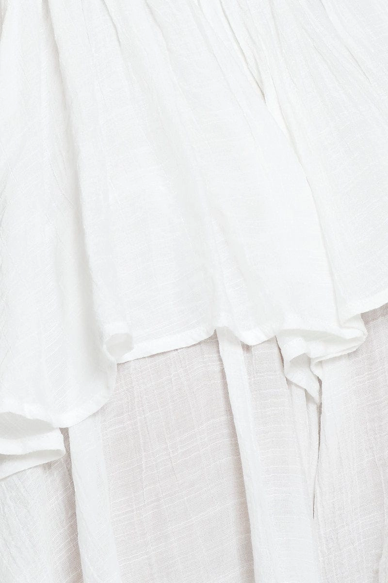 White Playsuit Cowl Neck