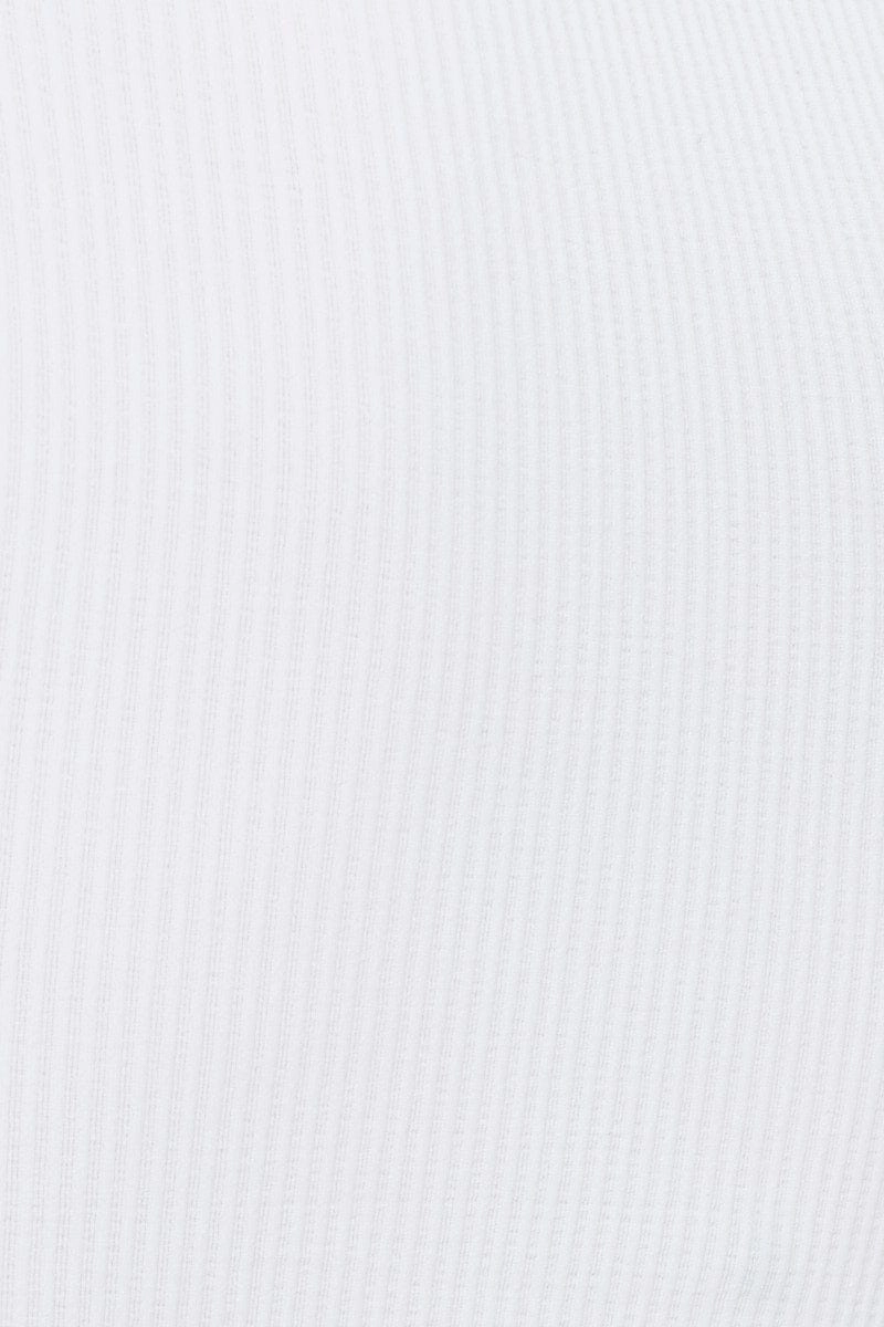 White Seamless One Shoulder Basic Top