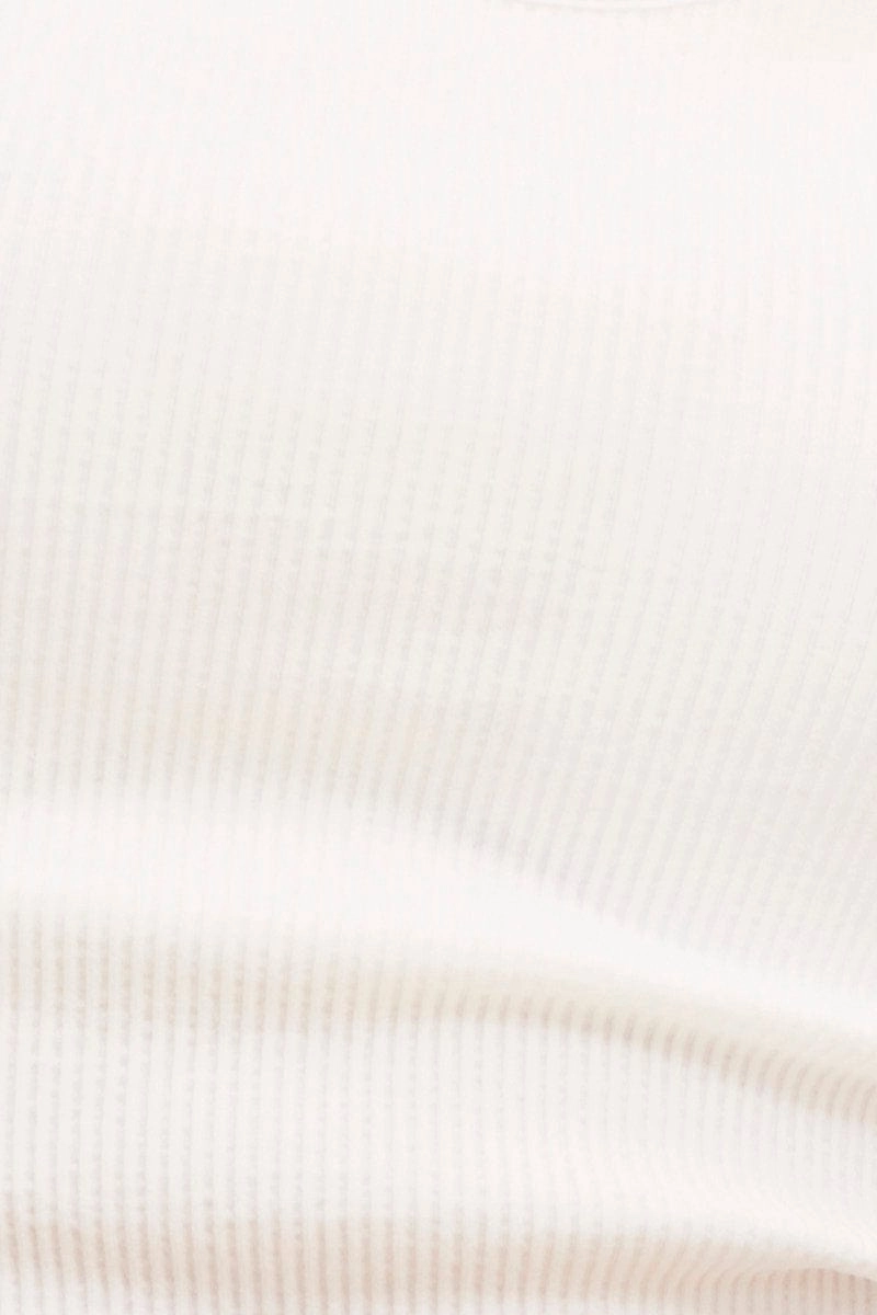 White Seamless Tank Full Length Sleeveless Soop Neck