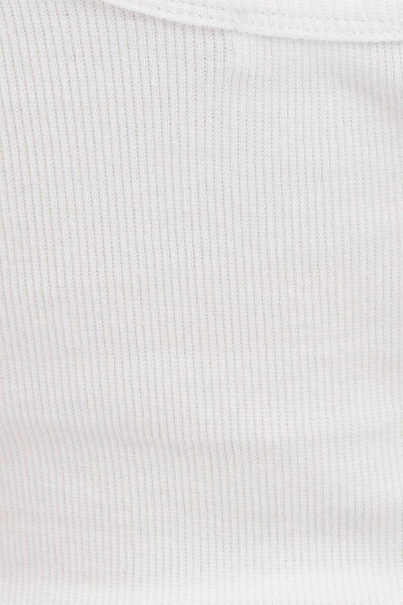 White Tank Rib Notch Cropped Rib