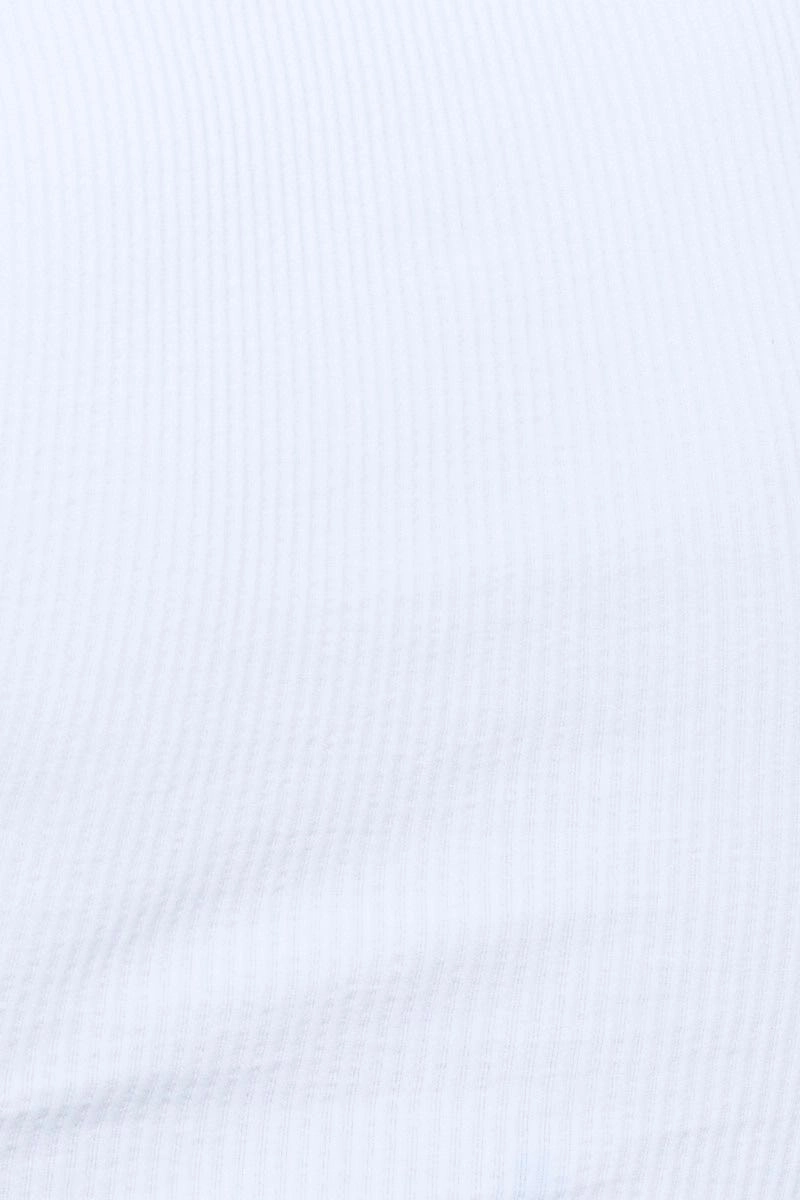 White Top Short Sleeve Round Neck Seamless